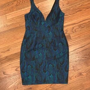 Jay Godfrey Snakeskin Cocktail Dress